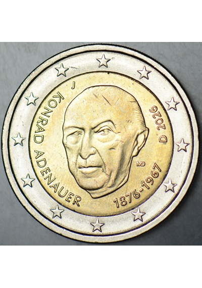 Almanya 2 Euro 2026 J. Hatıra-konrad Adenauer. Kapamada Çilaltı+
