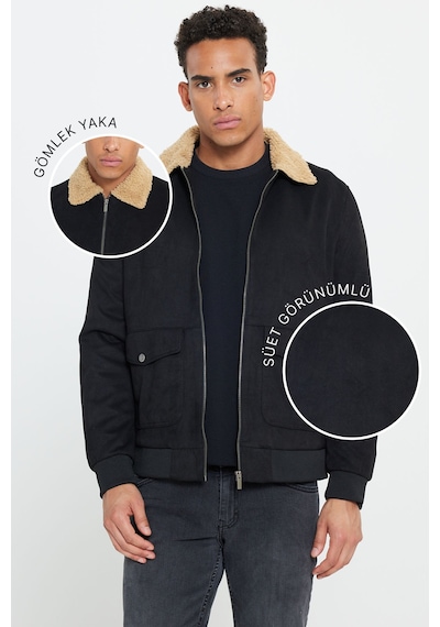 AC&Co / Altınyıldız Classics Erkek Siyah Standart Fit Normal Kesim Gömlek Yaka Mont Siyah AC&Co / Altınyıldız Classics Erkek Siyah Standart Fit Normal Kesim Gömlek Yaka Mont Siyah