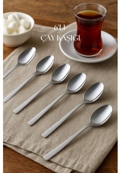 Paslanmaz Çelik 6 Lı Çay Kaşığı Seti Çok Renkli