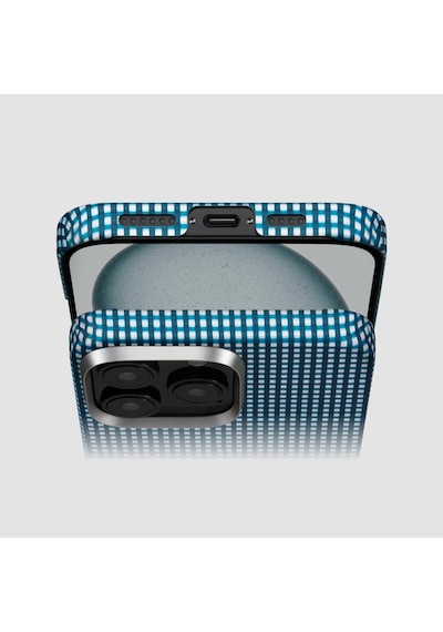 Apple Uyumlu iPhone   16 Pro Kılıf   Magsafe Özellikli Aramid Fiber Pitaka Ultra-slim Classic Serisi Ocean Blue Mavi