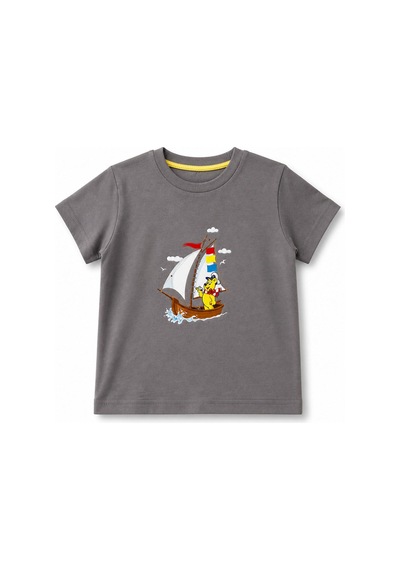 Haribo Lisanslı Yelkenli Baskılı Çocuk T-shirt Şort Takım Gri
