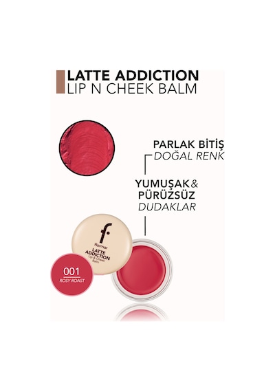 Flormar Latte Doğal Renk Veren Parlak Bitişli Dudak Ve Yanak Balm'ı 001 Rosy Roast