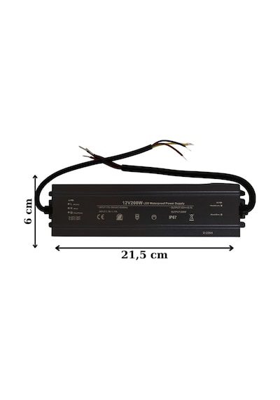HazarLed 12 Volt 16,7 Amper Ip67 Su Geçirmez Dış Cephe Led Adaptör 200 Watt