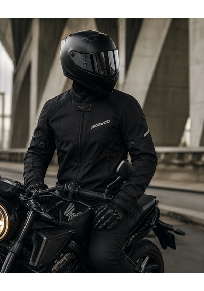 Scoyco Jk118 Motosiklet Montu Yazlık Fileli Dayanıklı Kanvas Kumaş Motorcu Mont Siyah