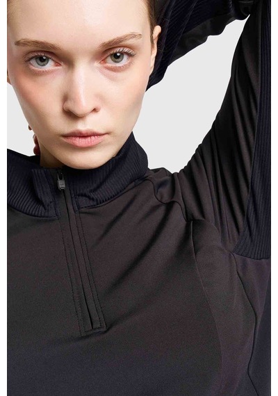 Lescon Kadın Antrenman Yarım Fermuarlı Sweatshirt 26b-2059 siyah