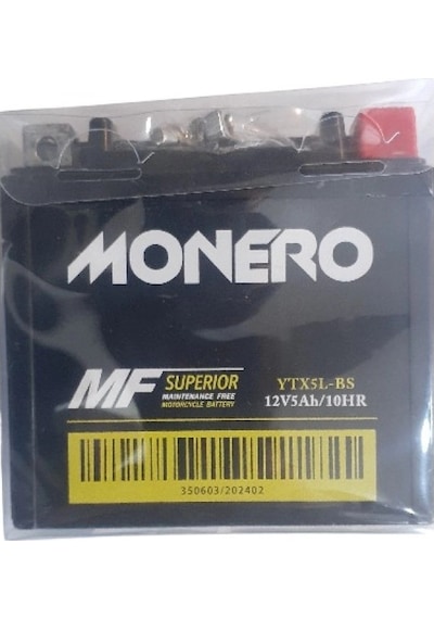 Monero Akü Ytx5l-bs 12v5ah Kymco Dink 50/mx 50 Er/mondial Snappy 50