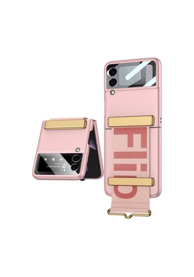 Samsung Uyumlu Galaxy Z Flip 3 Kılıf Zore Flio Kıpta Kapak Pembe