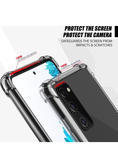 Samsung Uyumlu Galaxy S20 Fe Kılıf Antishock Darbe Emici Şeffaf Silikon