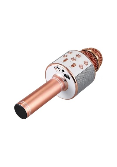 Thentech Kendinden Hoparlörlü Portatif Karaoke Mikrofonu Bluetooth Usb Kablo İle Çalışan Karaoke Mikrofon Turuncu