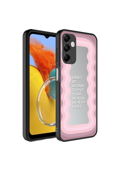 Samsung Galaxy Uyumlu M14 Kılıf Aynalı Desenli Kamera Korumalı Parlak Zore Mirror Kapak