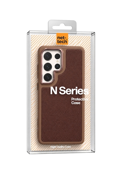 Nettech Samsung Galaxy S25 Ultra Uyumlu Nt-n121 Deri Arka Koruma Kılıf - Kahverengi