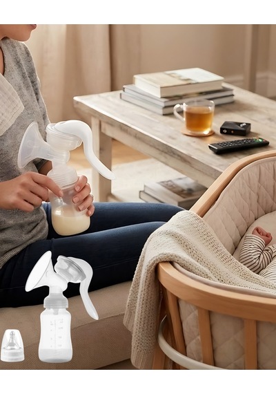 Taşınabilir Manuel Göğüs Pompası Ayarlanabilir Vakumlu 180 Ml Şişeli - Lisinya