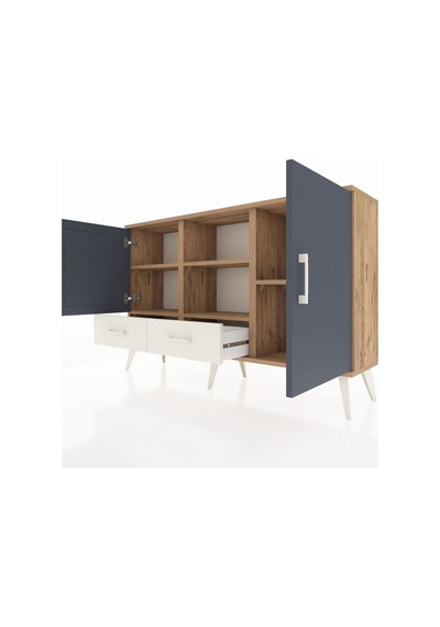 Arges Konsol 5 Raflı 2 Çekmeceli 3 Kapaklı 132x30x83 Çam-antrasit/aytaşı Antrasit/aytaşı Arges Konsol 5 Raflı 2 Çekmeceli 3 Kapaklı 132x30x83 Çam-antrasit/aytaşı Antrasit/aytaşı
