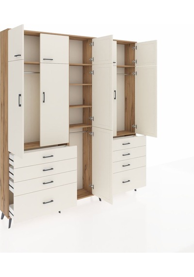 Arges Dolap 8 Raflı 8 Çekmeceli 3 Askılı 220x30x243 Çam-aytaşı/aytaşı Aytası/aytası Arges Dolap 8 Raflı 8 Çekmeceli 3 Askılı 220x30x243 Çam-aytaşı/aytaşı Aytası/aytası