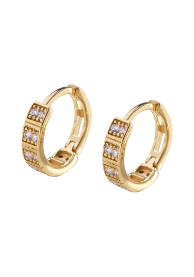 Goldkupe 14 Ayar Altın Minik Taşlı Halka Küpe 1,20 Gr-3013