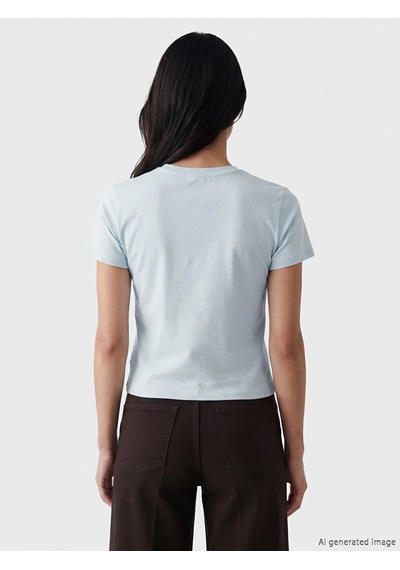 Lcw Vision Mavi Bisiklet Yaka Kadın Crop