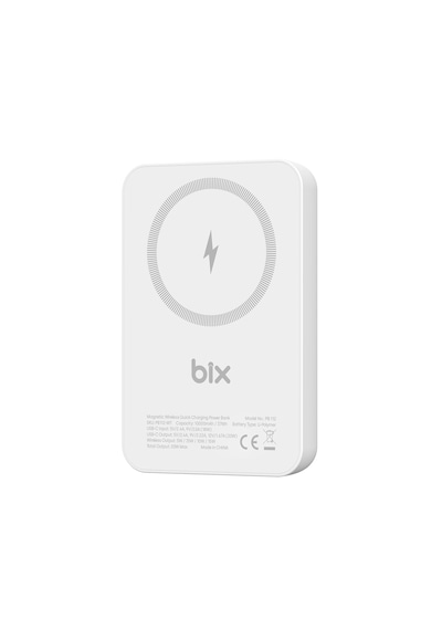Bix PB112 10000 mAh 15 W Kablosuz Şarj Destekli Powerbank Beyaz