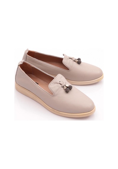 Dgn 2255 Kadin Kristal Taşli Tokali Casual Ayakkabi Vizon
