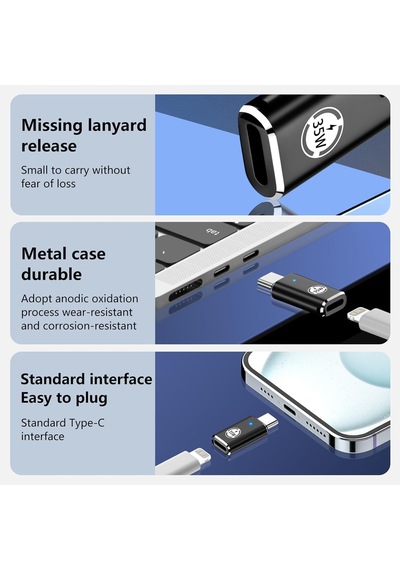 Usb C - Adaptörü, 3'lü Paket Hızlı Şarj Dönüştürücü, Type-c Cihazlar İçin 35w Kulaklık Adaptörü