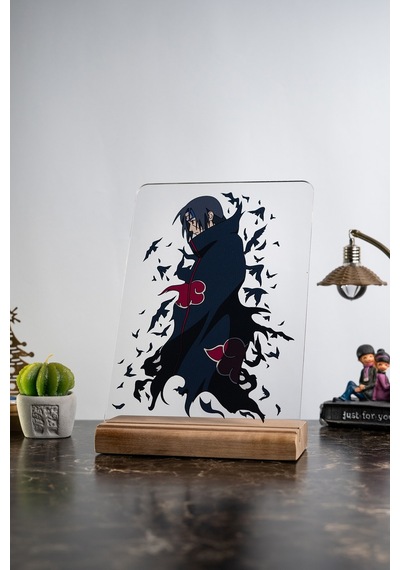 Naruto Shippuden Ev Itachi Uchiha Severlere Masa Dekoratif Ahşap Obje