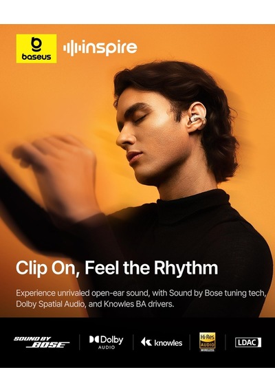 Inspire Xc1 Açık Kulak İçi Klipsli Bluetooth Kulaklıklar, Bose Ses Teknolojisi, Dolby Audio, Ip66 Su Geçirmez, 40 Saat Çalma Süresi - Beyaz