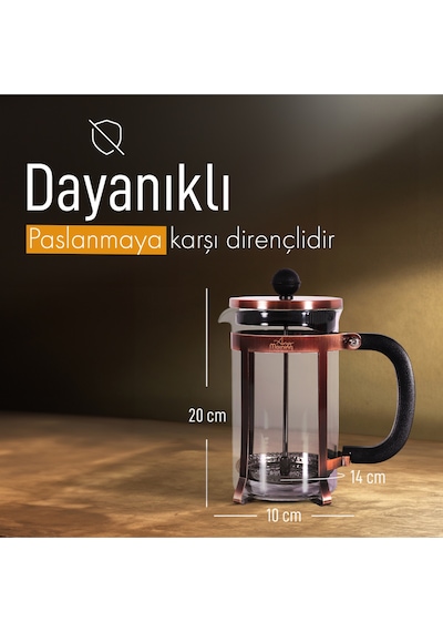 Any Morning Ff120 Kahve Ve Bitki Çayı İçin French Press 600 Ml Rose Gold