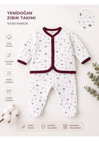 Babyhola Unisex Yenidoğan Bebek Zıbın Takımı 12766 Pembe