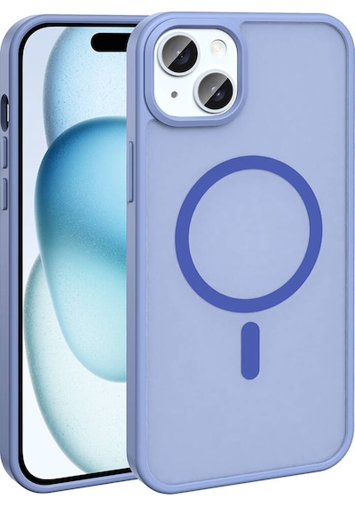 Apple iPhone Uyumlu 15 Plus Kılıf Magsafe Şarj Özellikli Mat Arka Yüzey Sio Kapak-lila Lila Lila