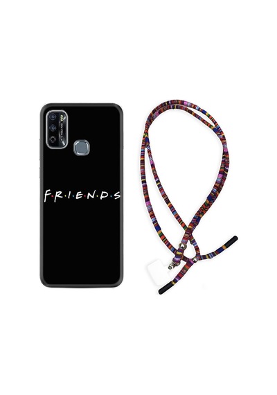 Infinix Hot 9 Play Kılıf Rasta Boyun Askılı Friends 1410