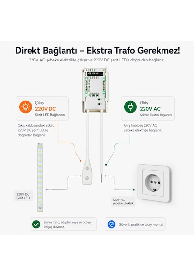 AYNA ARKASI 220V EL KAYDIRMA IŞIK ANAHTARI