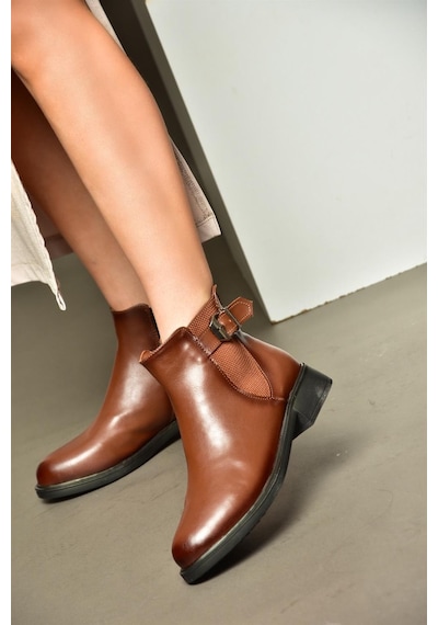 Fox Shoes R374050209 Taba Alçak Tabanlı Kadın Bot Taba