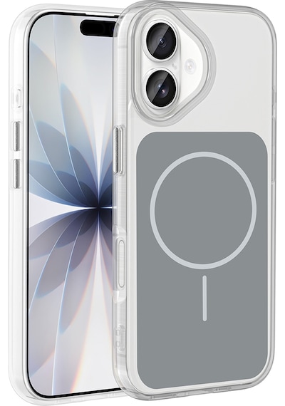 Apple Uyumlu iPhone 17 Kılıf Metal Buton Tasarımlı Zore İkonik Sert Silikon Kapak Gri