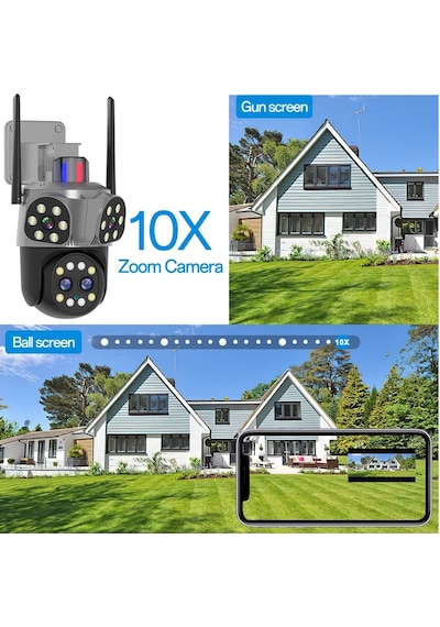 Mpia Orino 4 Lens 10x Zoom 8mp 360 Görüş Hareketli Waterproof Gece Görüş Sesli Görüşme Akıllı Kamera