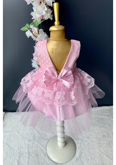 Mnk Baby & Kids Kat Dantelli Gül Motif Kız Bebek Elbise PNPN159