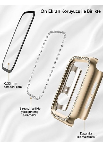 Apple Watch İle Uyumlu 2-3-4-5-6-se 7 8 9 İle Uyumlu 40 Mm Özel Üretim Işıltılı Lüks Şık Darbe Emici Zarif Elmas Taşlı Kasa Ve Ekran Koruyucu Kılıf İnci Çok Renkli Apple Watch İle Uyumlu 2-3-4-5-6-se 7 8 9 İle Uyumlu 40 Mm Özel Üretim Işıltılı Lüks Şık Darbe Emici Zarif Elmas Taşlı Kasa Ve Ekran Koruyucu Kılıf İnci Çok Renkli