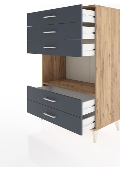 Hyperion Dolap Tek Raflı 5 Çekmeceli 88x44x134 Çam-antrasit Atlas Çam Hyperion Dolap Tek Raflı 5 Çekmeceli 88x44x134 Çam-antrasit Atlas Çam