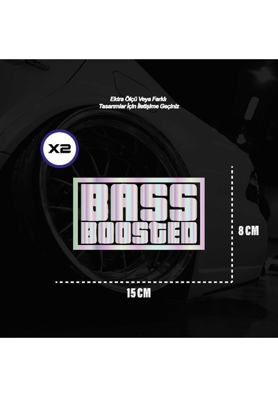 Bass Boosted Motosiklet Araba Laptop Sticker Yapışkanlı Folyo Hologram