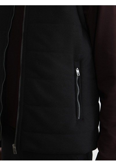 Lc Waikiki Lc Waıkıkı Siyah Slim Fit Dik Yaka Erkek Yelek