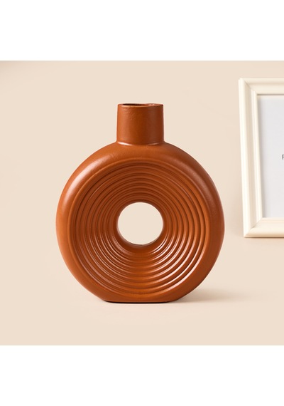 Deco Yuvarlak İskandinav Dekor - Kiremit - 18 Cm