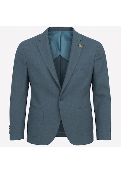 Plus Scorpion Erkek Slim Fit Blazer Ceket Tek Düğmeli Çift Yırtmaçlı Torba Cepli Yarım Astarlı Zümrüt Mavisi