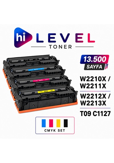 Hilevel Toner Ht-w2210x-set, Hp W2210x W2211x W2212x W2213x 13.5k 4 Renk Cmyk Ekstra Yüksek Kapasite Muadil Toner