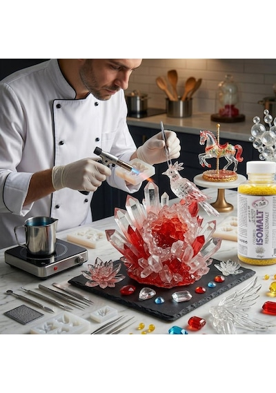 Renkli İzomalt Isomalt Pembe 250 Gr Şeker Sanatı Ve Pasta Dekorasyon İçin