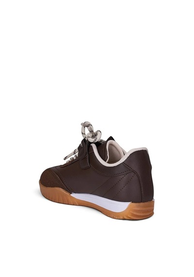 Zacoz Sevimli Karakter Nakışlı Cırtlı Bağcıklı Kız Çocuk Günlük Sneaker Kahverengi