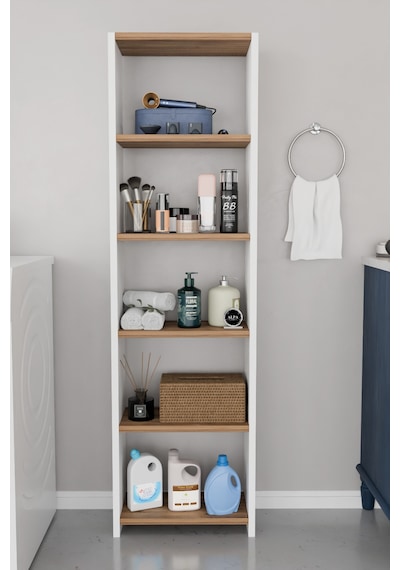 Alpaevmobilya Ahşap 5 Raflı 150 Cm Çok Amaçlı Açık Banyo Dolabı Düzenleyici Raf Ve Çamaşır Odası Dolabı Beyaz - Atlantik Çam Alpaevmobilya Ahşap 5 Raflı 150 Cm Çok Amaçlı Açık Banyo Dolabı Düzenleyici Raf Ve Çamaşır Odası Dolabı Beyaz - Atlantik Çam