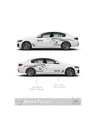 Yarış Atı Araba Çamurluk Sticker. At Nalı Lucky Oto Çıkartma