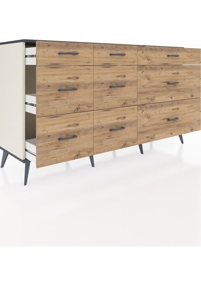 Hyperion Konsol 9 Çekmeceli 176x44x99 Aytaşı-antrasit/çam Aytaşı-antrasit/çam