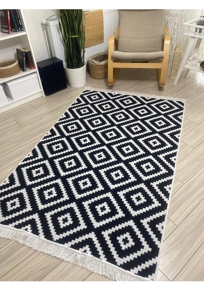 Kilim Çift Taraflı Kullanılabilir Yıkanabilir Dokuma Kilim 140 215cm Çok Renkli