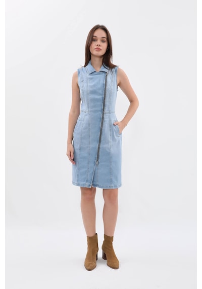 Banny Jeans Kadın Açık Mavi Fermuarlı Jean Elbise Açık Mavi