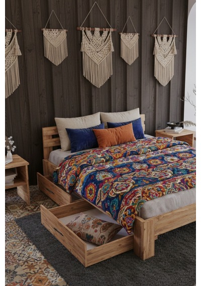 Letto 2 Çekmeceli Çift Kişilik Mdf Karyola