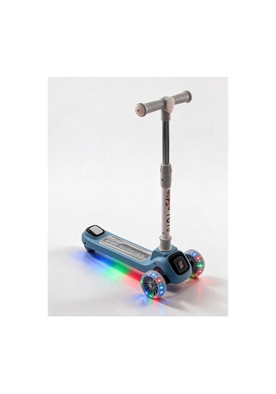 Sportpro Müzikli Rgb Neon Işıklı 3tekerli Katlanabilir Scooter 3+yaş Mavi